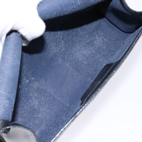 GUCCI GG Supreme Sherry Line Clutch Bag PVC Navy Gold 67 014 3087 Auth 140986 - Picture 13 of 15